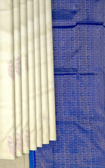 Elegant Beige Kanchipuram Silk Saree with Majestic Peacock Threadwork