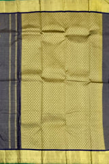 Striking Black Kanchipuram Silk Saree with Vayira Oosi Weave