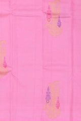 Charming Light Pink Kanchipuram Silk Saree with Borderless Motifs