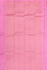 Charming Light Pink Kanchipuram Silk Saree with Borderless Motifs