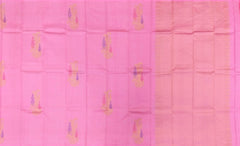 Charming Light Pink Kanchipuram Silk Saree with Borderless Motifs