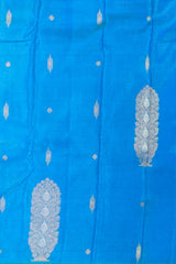 Classic Blue Kanchipuram Silk Saree with Vairaoosi Motif Weave