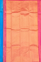 Classic Blue Kanchipuram Silk Saree with Vairaoosi Motif Weave