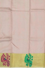Graceful Light Pink Kanchipuram Silk Jacquard Saree with Thread Work Border