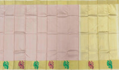 Graceful Light Pink Kanchipuram Silk Jacquard Saree with Thread Work Border