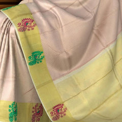 Graceful Light Pink Kanchipuram Silk Jacquard Saree with Thread Work Border