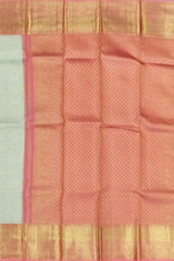 Classic Off-White Kanchipuram Silk Jacquard Saree with Floral Design