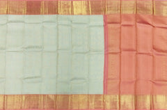 Classic Off-White Kanchipuram Silk Jacquard Saree with Floral Design