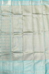 Sophisticated Light Blue Kanchipuram Silk Jacquard Saree with Diamond Design