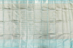 Sophisticated Light Blue Kanchipuram Silk Jacquard Saree with Diamond Design