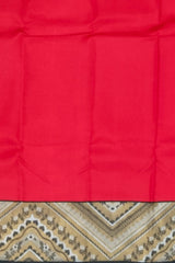 Bold Red Kanchipuram Silk Saree with Classic Black Pallu