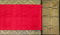 Bold Red Kanchipuram Silk Saree with Classic Black Pallu