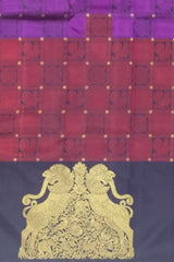 Royal Purple & Red Kanchipuram Silk Annapakshi Jacquard Saree