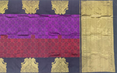 Royal Purple & Red Kanchipuram Silk Annapakshi Jacquard Saree