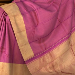 Pink Podi Kattam Kanchipuram Silk Saree with Tissue Border