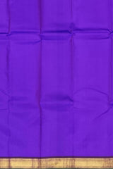 Violet Kanchipuram Silk Saree with Brown Border and Green Selvedge