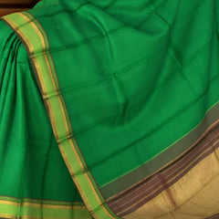 Green Kanchipuram Silk Saree with Light Green Border