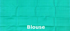 Deep Plum Borderless Kanchipuram Silk Saree with Vertical Pattern and Cyan Blue Pallu