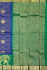 Green Kanchipuram Silk Saree with Annam Bhutta and Elephant Motif Border