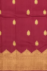 Maroon Kanchipuram Silk Saree with Elephant Turning Border and Bhutta Work