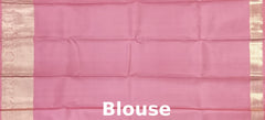 Royal Blue Kanchipuram Silk Saree with Light Pink Border and Bhuttas