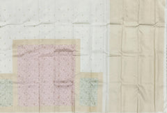Offwhite Kanchipuram Silk Saree with Meenakari Floral Border and Tear-Shaped Bhuttas