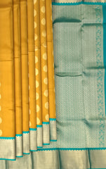 Golden Yellow Kanchipuram Silk Saree with Classic Bhuttas - Sunny Splendor