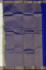 Pastel Lavender Kanchipuram Silk Saree with Silver Zari Border and Pallu