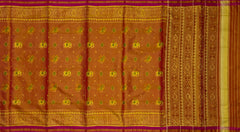 Reddish Orange Tissue Hathi Popat Saree