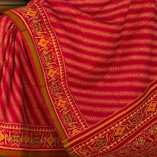 Red Gajri Laheriya Regular Rajkot Patola Saree