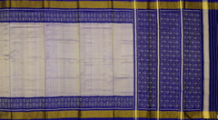 Off White Navy Tussor Galo Regular Rajkot Patola Saree