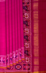 Red Pink Galo Semi Patan Saree