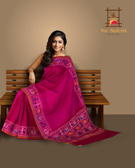 Red Pink Galo Semi Patan Saree