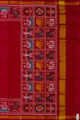 Red Maroon Galo Semi Patan Saree