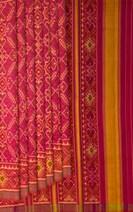 Orange Pink Manekchowk Patola Saree