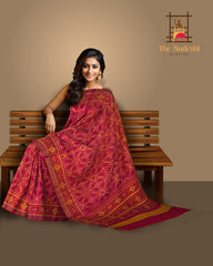 Orange Pink Manekchowk Patola Saree