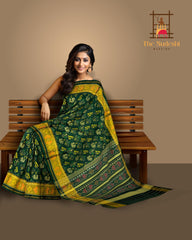 Green Spaced Hathi Popat Patola Saree