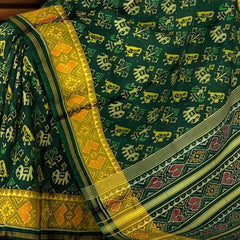 Green Spaced Hathi Popat Patola Saree