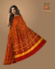 Orange Red Manekchowk Patola Saree