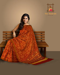 Orange Red Manekchowk Patola Saree