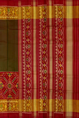 Red Maroon Green Skirt Border Patola Saree