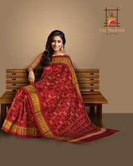 Red Pink Nari Kunjar Patola Saree