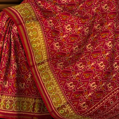 Red Pink Nari Kunjar Patola Saree