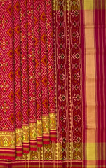 Red Pink Chanda Bhat Patola Saree