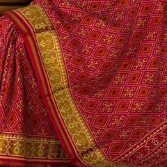 Red Pink Chanda Bhat Patola Saree