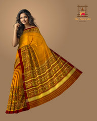 Rust Yellow Skirt Navratna Patola Saree