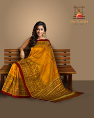 Rust Yellow Skirt Navratna Patola Saree