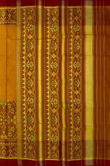 Rust Yellow Skirt Navratna Patola Saree