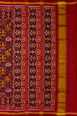 Coffee Maroon Diamond Hathipoat Patola Saree