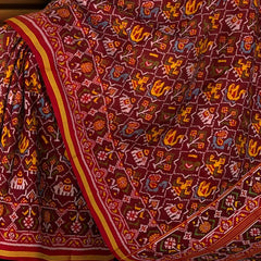 Coffee Maroon Diamond Hathipoat Patola Saree